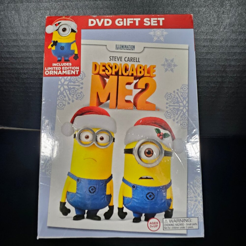 New Despicable Me 2 DVD Holiday Gift Set Limited Edition Ornament & DVD Sealed